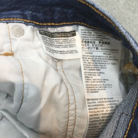 Levis 501 Jeans 27x28 Button Fly Skinny Tapered Distressed Medium Mom - Picture 11 of 16